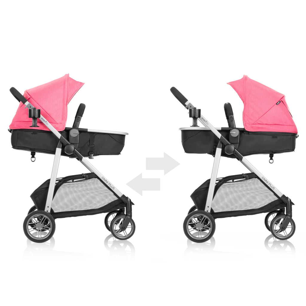 Système de voyage modulaire Evenflo Omni Plus avec siège auto pour bébé LiteMax Sport, gris Mylar, unisexe