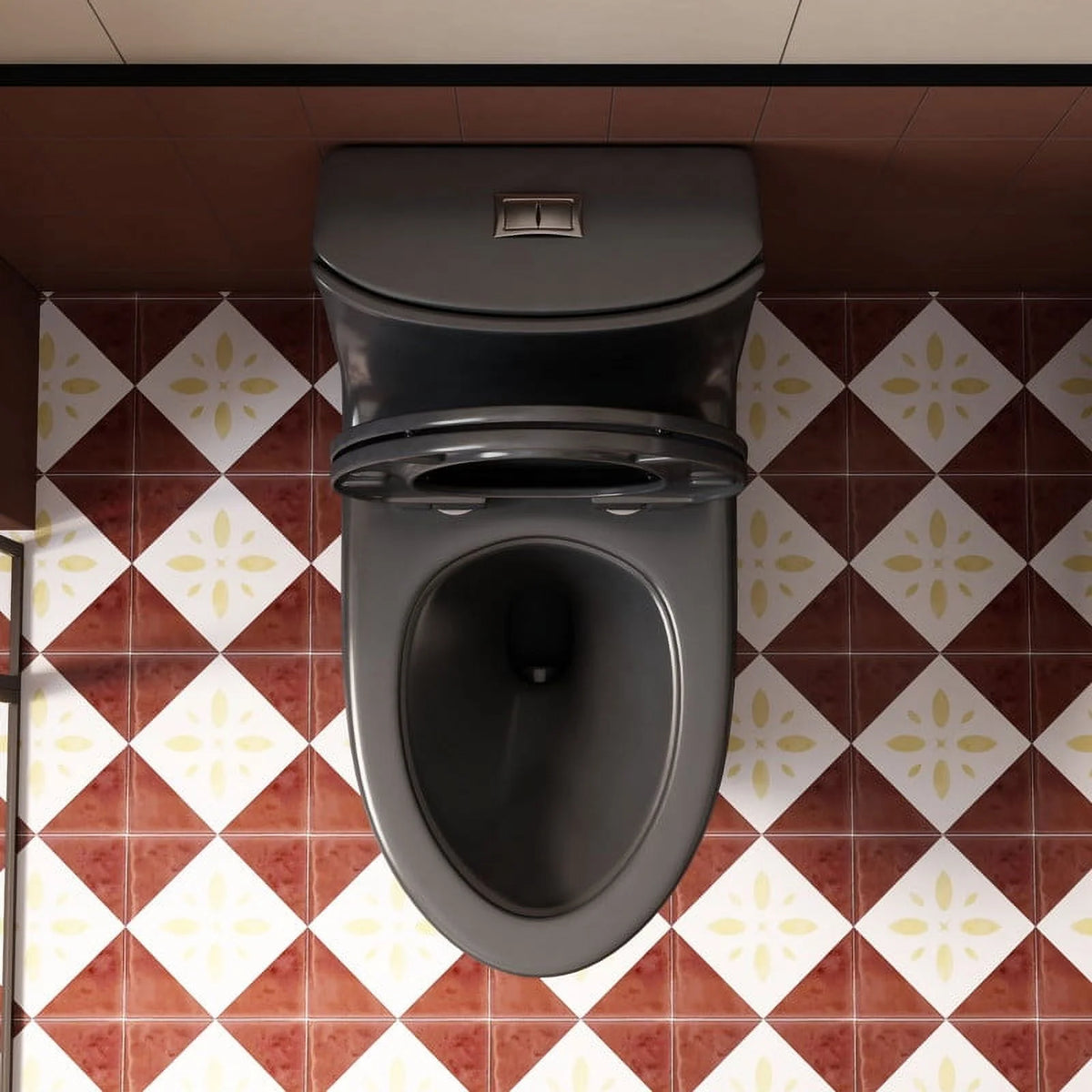 Toilettes modernes à une pièce Albriya A1878, toilettes de salle de bain standard à double chasse d’eau 1,1/1,6 GPF avec siège confortable, hauteur conforme à l’ADA, 16 1/2 po ? 12 po ? Entraxe, MaP 1000 g, blanc brillant
