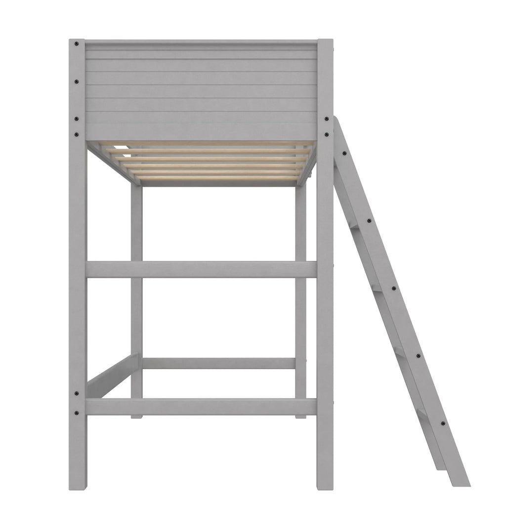 Lit mezzanine simple Your Zone Kiarah avec échelle, blanc