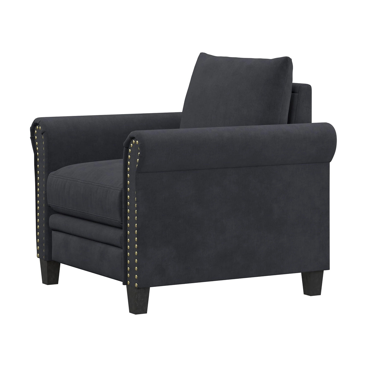 Fauteuil Fallon Lifestyle Solutions avec finition cloutée, tissu gris
