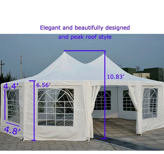 Outsunny 22,3' x 16,4' Tonnelles de réception blanches pour extérieur, portables