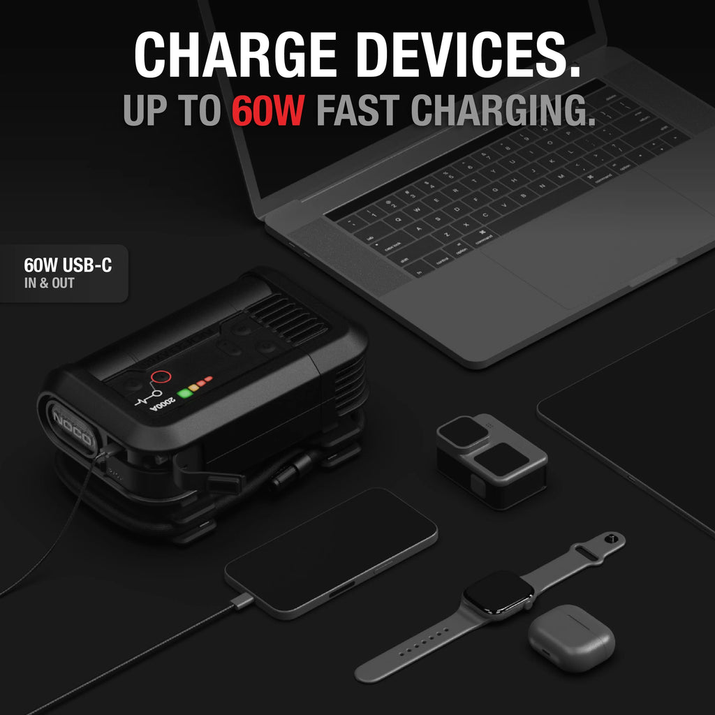 NOCO Boost Air AX65 : Booster de batterie 2000 A avec compresseur d’air 22 A / 100 PSI