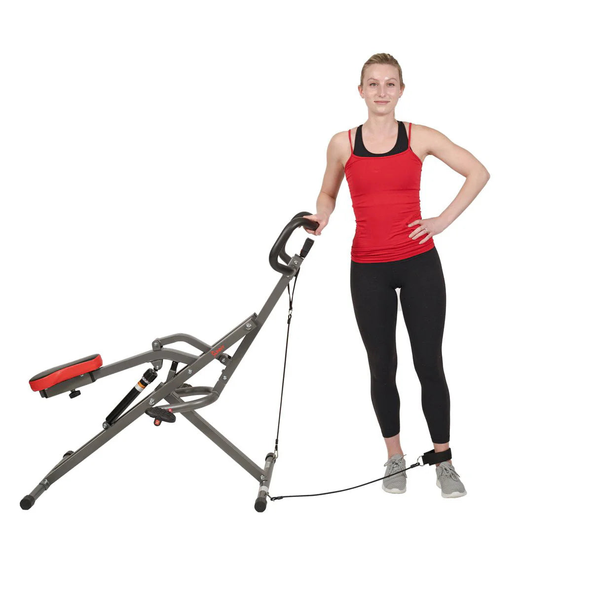 Sunny Health & Fitness Row-N-Ride PRO Appareil d’assistance aux squats pour un entraînement complet des fessiers, des cuisses et des jambes, SF-A020052