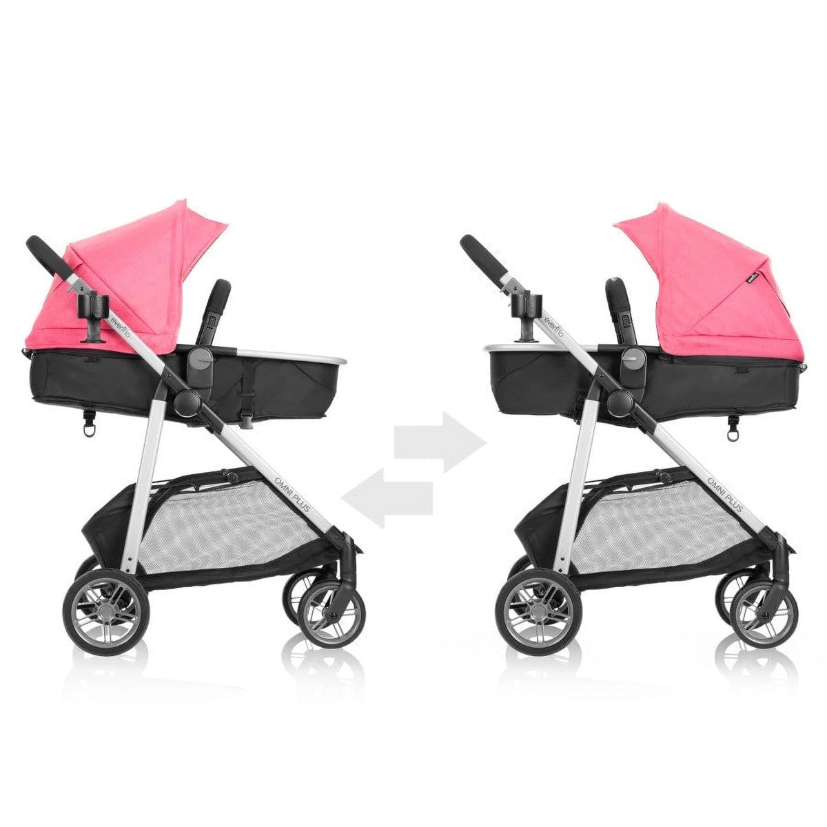 Système de voyage modulaire Evenflo Omni Plus avec siège auto pour bébé LiteMax Sport, gris Mylar, unisexe