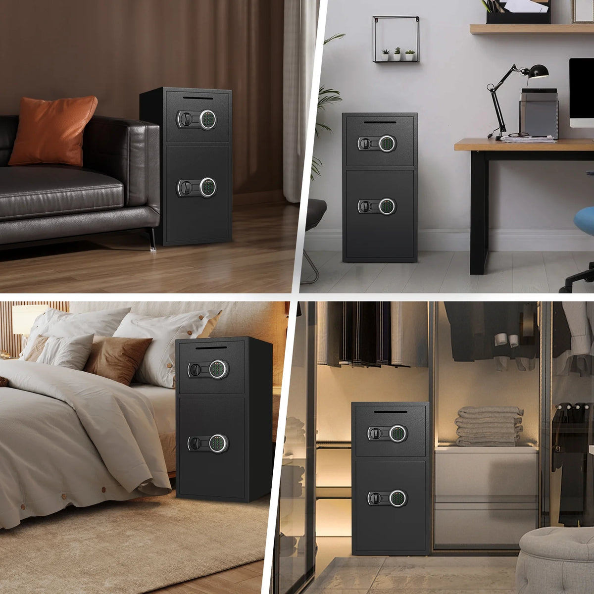 Silkight Safe - Coffre-fort domestique de 6,0 pi³ - Coffre-fort ignifugé à dépôt avec clavier rétroéclairé et système d'alarme pour la sécurité de l'argent à la maison et en entreprise
