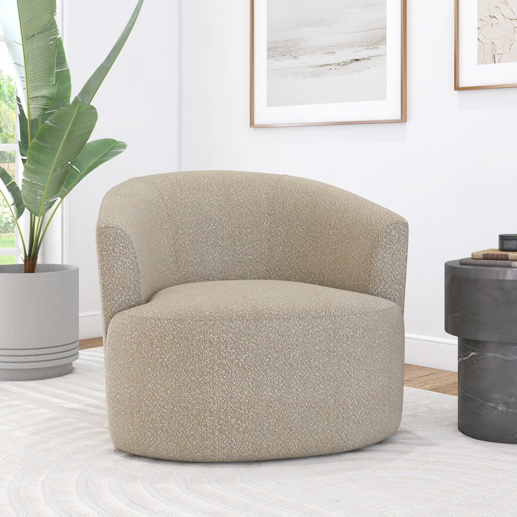Fauteuil d'appoint pivotant en bouclé Mainstays, taupe