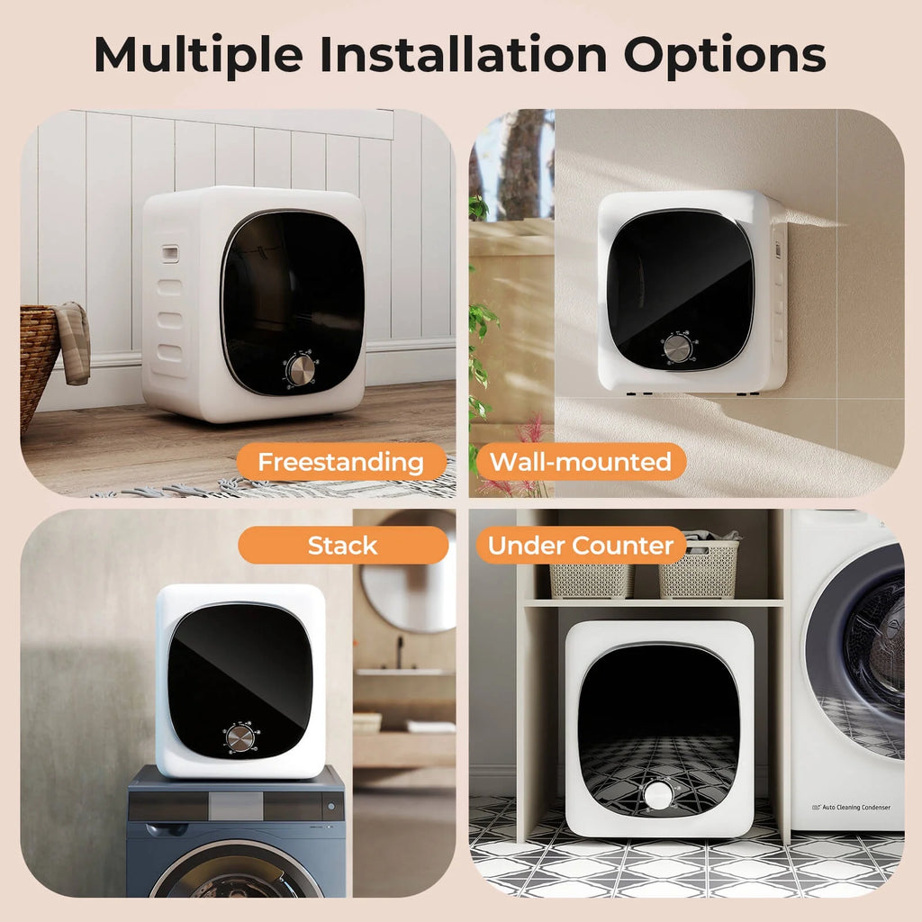 Sèche-linge compact électrique Costway 800 W de 1,5 pi³, avec tambour en acier inoxydable et 5 programmes