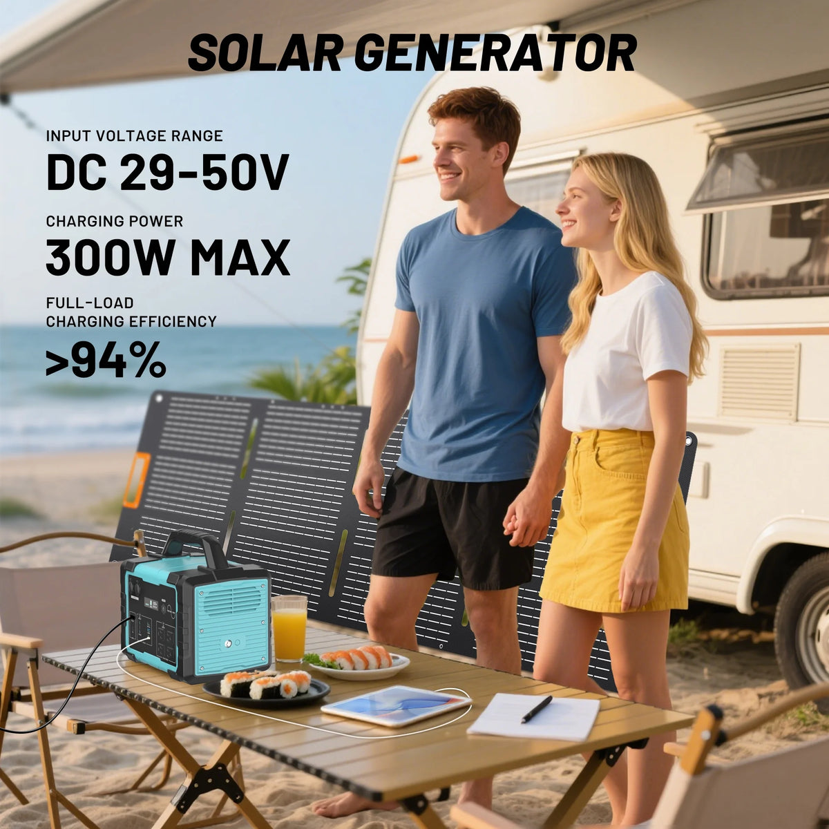 Station d’énergie portable Mondawe 1 000 W, générateur solaire 1 024 Wh avec prise CA pour la maison, le camping et les urgences