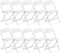 Lot de 10 chaises pliantes en plastique Ktaxon pour usage commercial, empilables, portables pour l’extérieur, blanches, idéales pour les mariages et les fêtes