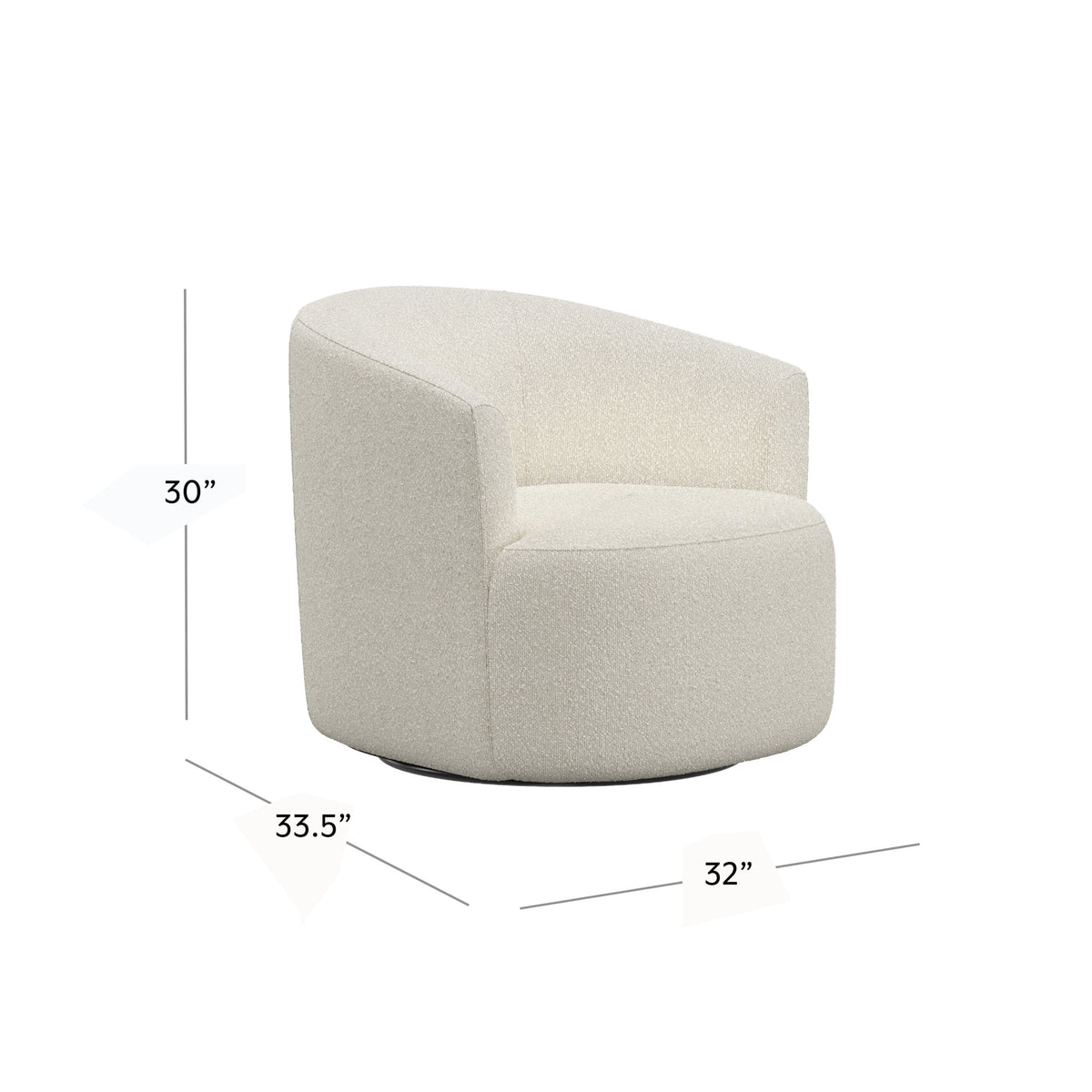 Fauteuil d'appoint pivotant en bouclé Mainstays, taupe