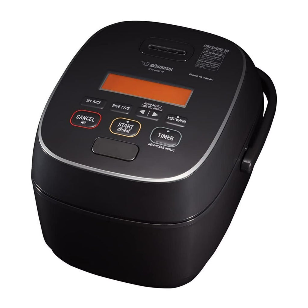Cuiseur à riz à induction chauffante sous pression avec fonction maintien au chaud Zojirushi NW-JEC10BA, capacité de 5,5 tasses (noir)