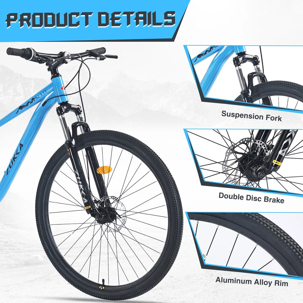 Vélo tout-terrain d'extérieur à roues de 29 pouces, mono-vitesse, pour hommes et femmes, suspension avant, cadre en acier, vélo de montagne pour l'extérieur