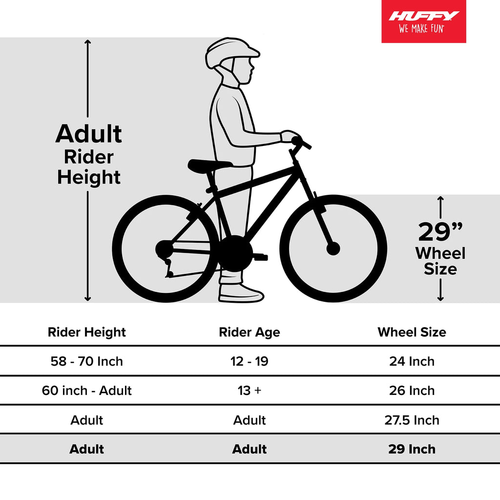 Vélo tout-terrain Huffy 29 Rock Creek, pour cyclistes de 1,52 m et plus, Bleu, Adulte, Femme