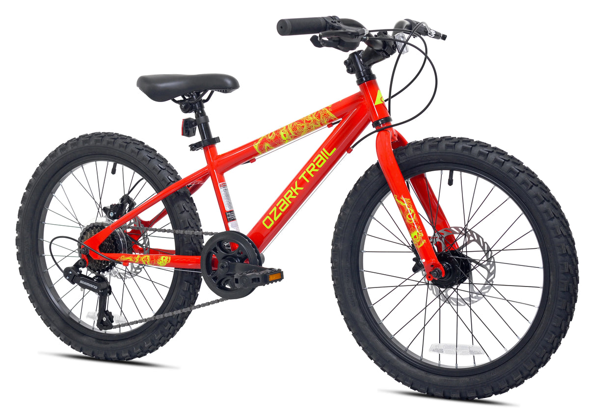 20 VTT Ozark Trail Vibe, 7 vitesses, pour cycliste de 1,20 m à 1,63 m, rouge, enfant/préado/ado, unisexe