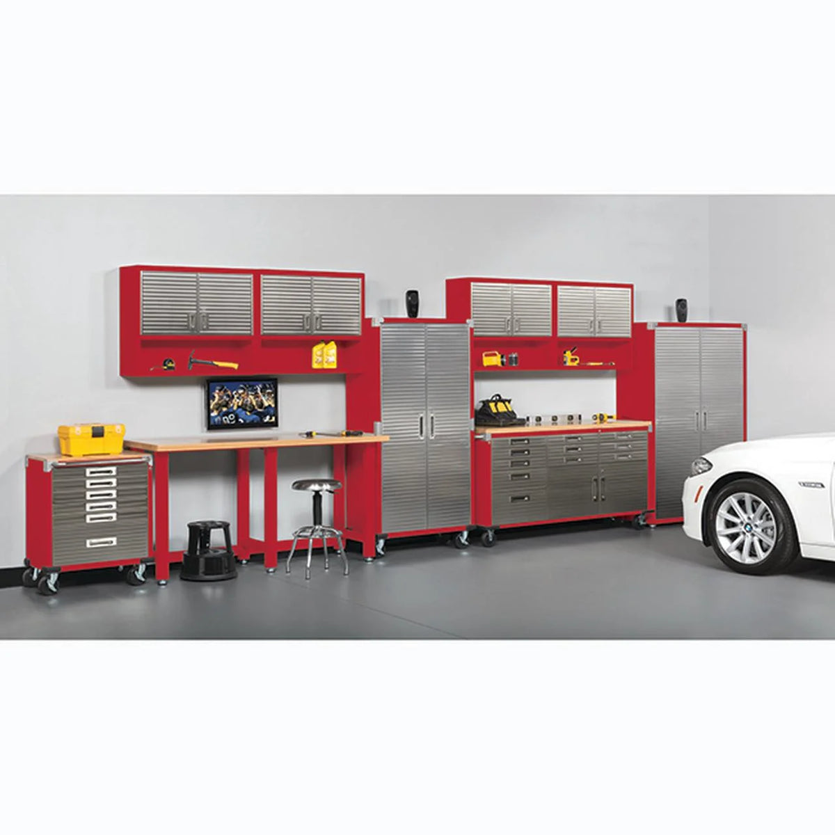 Seville Classics Classeur de rangement verrouillable à corps en acier UltraHD, unité d’étagères, 36 po l x 18 po P x 72 po H, granit