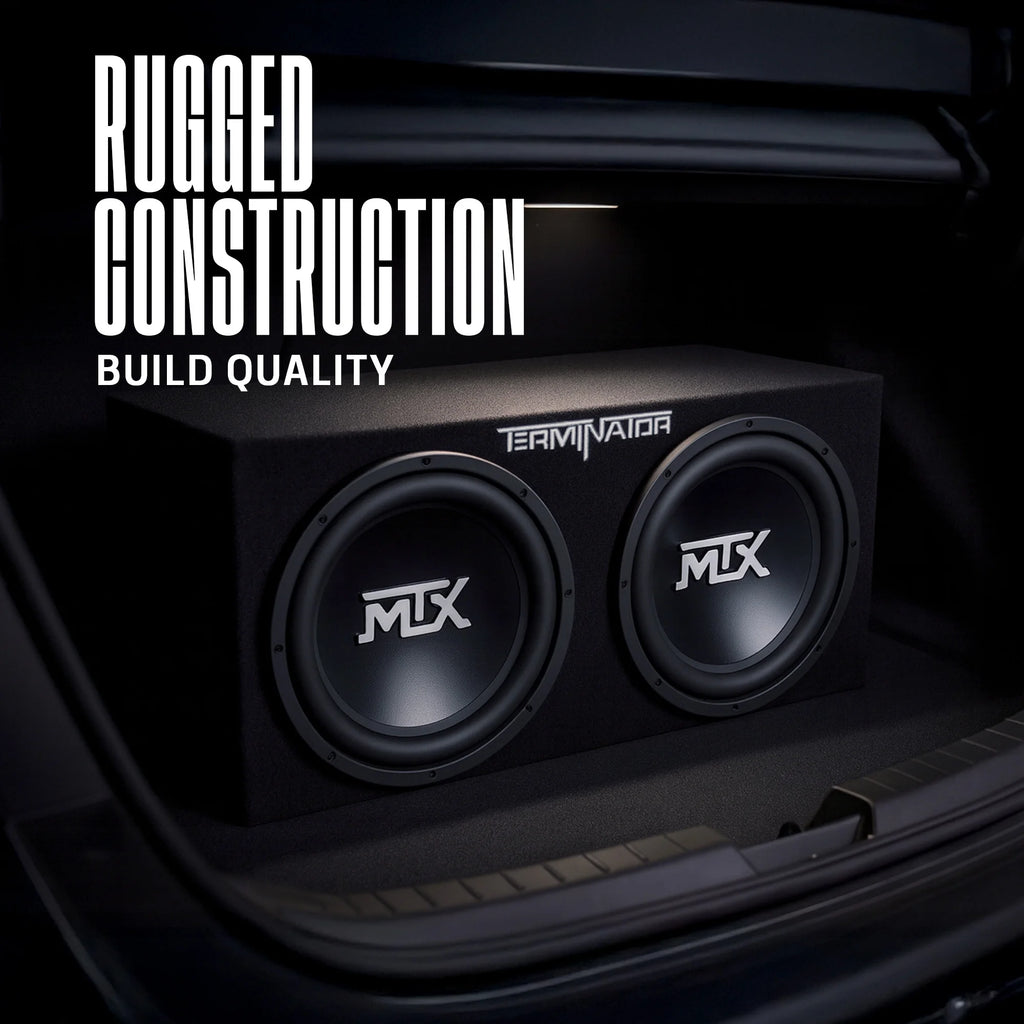 Open Box MTX – Boîtier pour caisson de basses double de 12 pouces, 1 200 watts, pour système audio automobile