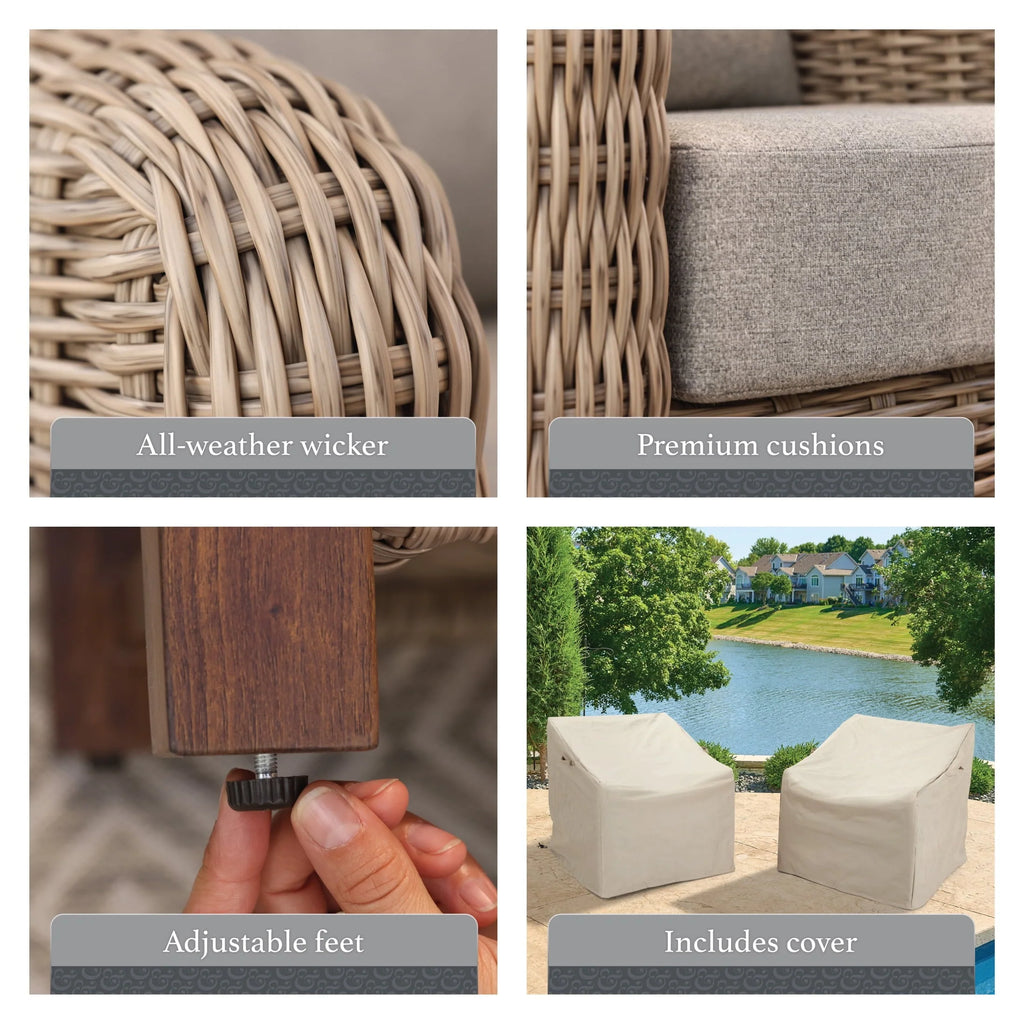 Lot de 2 fauteuils d'extérieur Bellamy Better Homes & Gardens avec housse de protection
