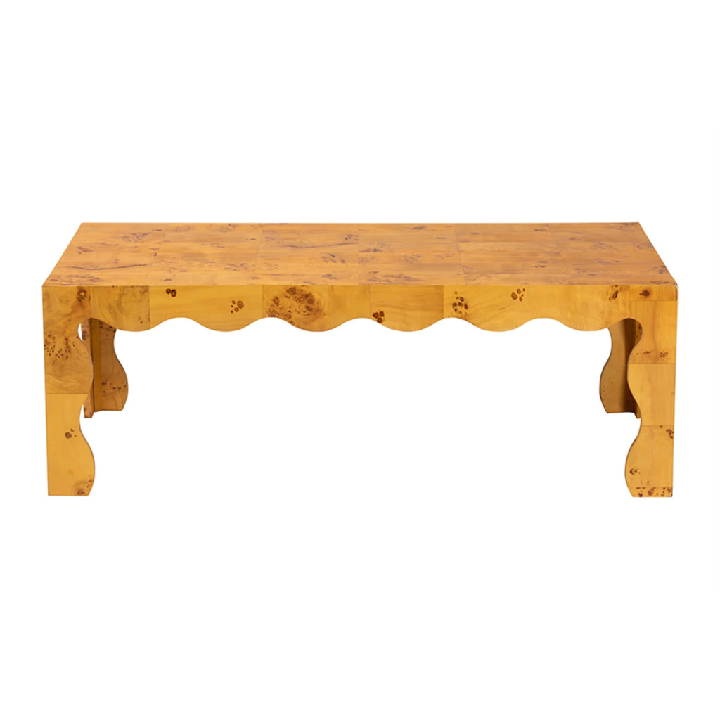 Table basse moderne et contemporaine en bois de loupe naturel véritable bali & pari Huxley