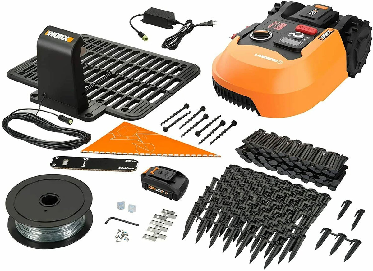 Tondeuse à gazon robot Worx WR165 Landroid S 20 V 2,0 Ah (jusqu’à 1 000 m²) (batterie et chargeur inclus)