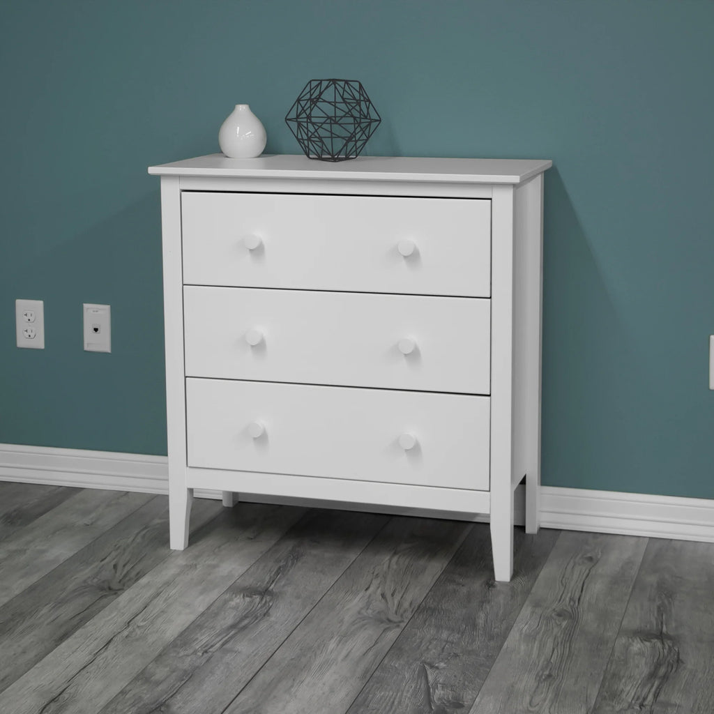 Commode Adeptus Easy Pieces en bois massif à 4 tiroirs - Blanc