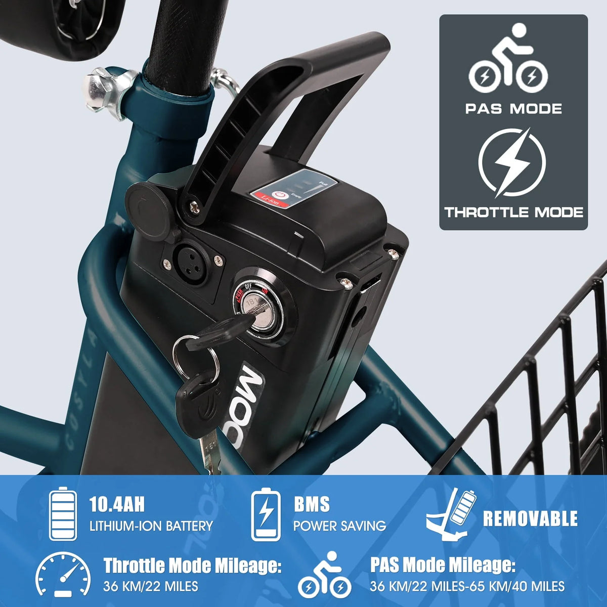 Tricycle électrique Lilypelle, vélo motorisé à 3 roues avec moteur de 350 W, batterie au lithium 36 V 10,4 Ah, certifié UL, triporteur électrique 24 pour adultes, vélo électrique à trois roues