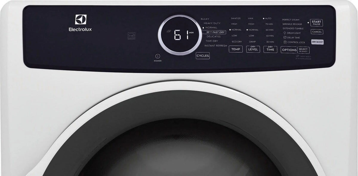 Sèche-linge électrique Electrolux à chargement frontal Perfect Steam avec rafraîchissement instantané, 8,0 pi³