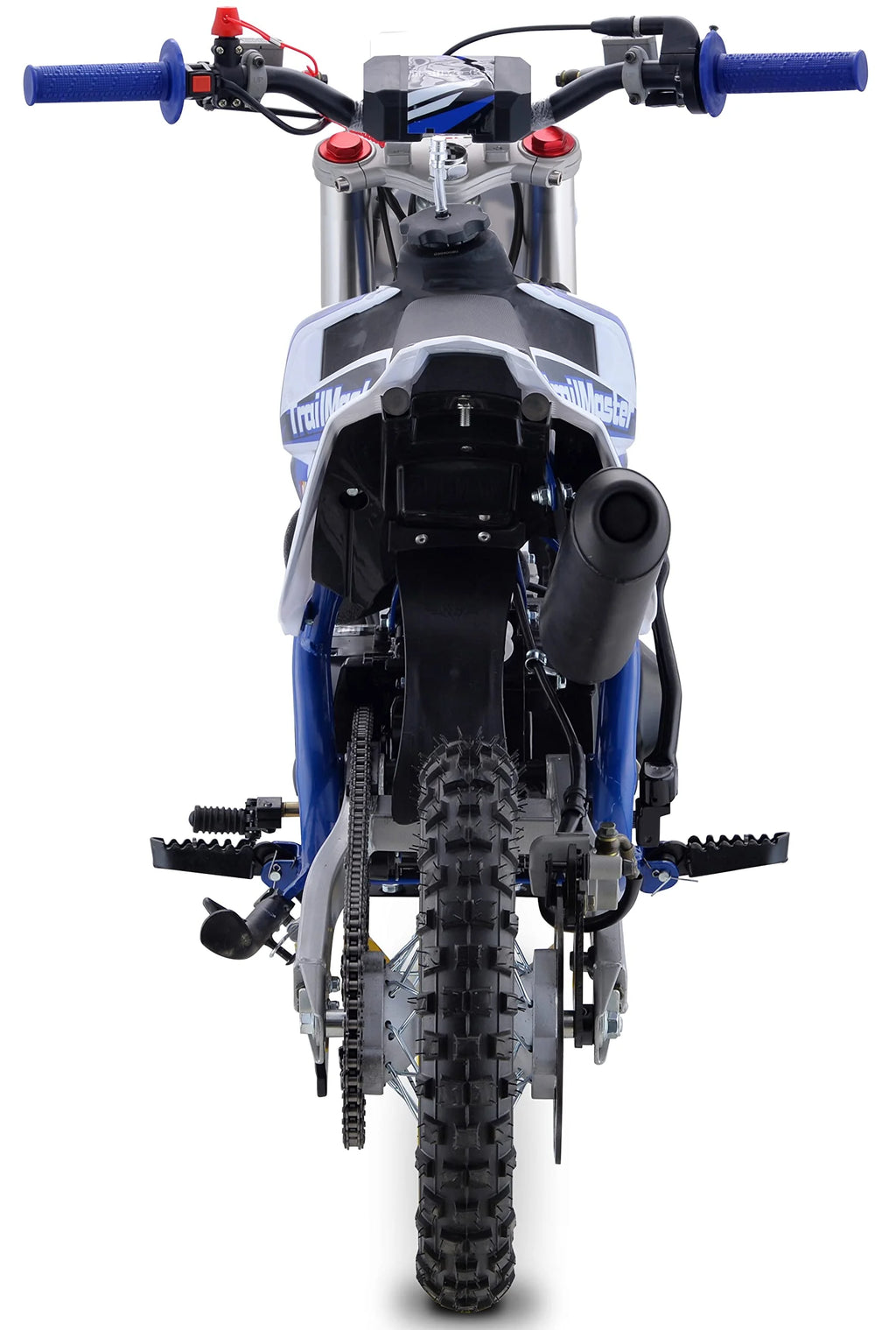 Moto tout-terrain Trailmaster TM15 110 cc semi-automatique à 4 vitesses, hauteur de selle de 24,21 pouces, freins à disque, cadre à double triangulation (rouge)