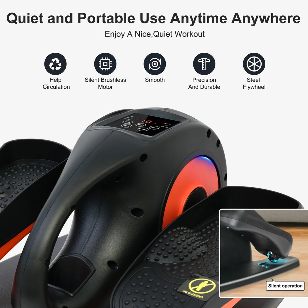 Vélo elliptique de bureau Baokaler, appareil d’exercice électrique pour les jambes assis, pour seniors, 12 vitesses réglables avec télécommande