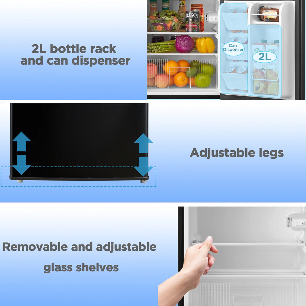 Mini-réfrigérateur Arctic King de 3,2 pi³, à deux portes avec congélateur, en acier inoxydable, certifié Energy Star