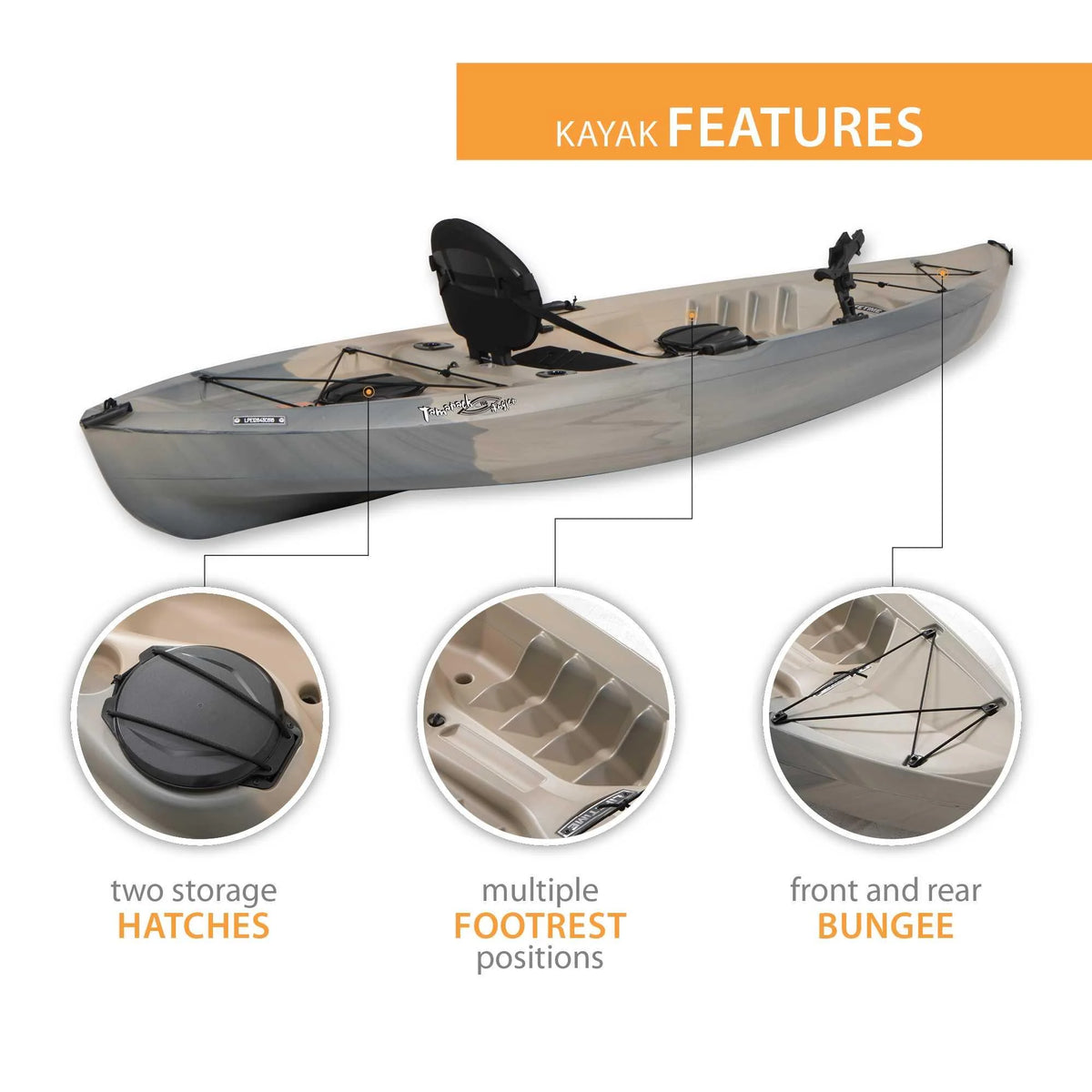 Kayak de pêche Lifetime Tamarack Angler 10 pi, Volcano Fusion (91340)