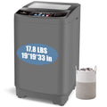 Veeboto Lave-linge entièrement automatique de 17,8 lb, lave-linge compact avec pompe de vidage, moteur puissant, lavage rapide en 20 min, affichage LED, combiné lave-linge et sèche-linge silencieux pour appartement, dortoir et maison