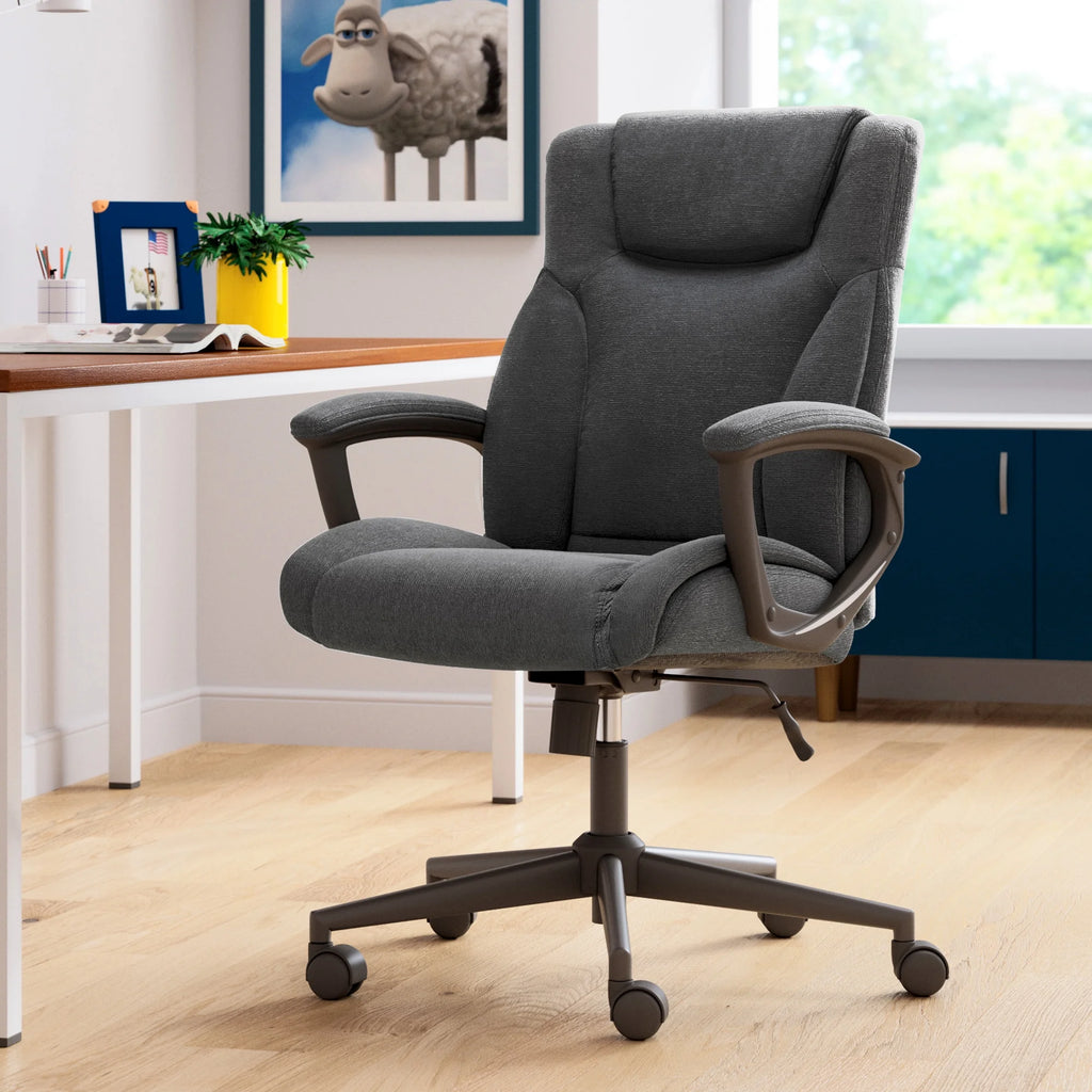 Chaise de bureau Serta Connor en microfibre gris clair