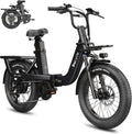 Vélo électrique pour adultes avec moteur de 1500 W en crête, 80 miles d’autonomie maximale, 7 vitesses, batterie amovible de 750 Wh, vélo électrique pliant avec pneus larges de 20 pouces, suspension intégrale et certification UL