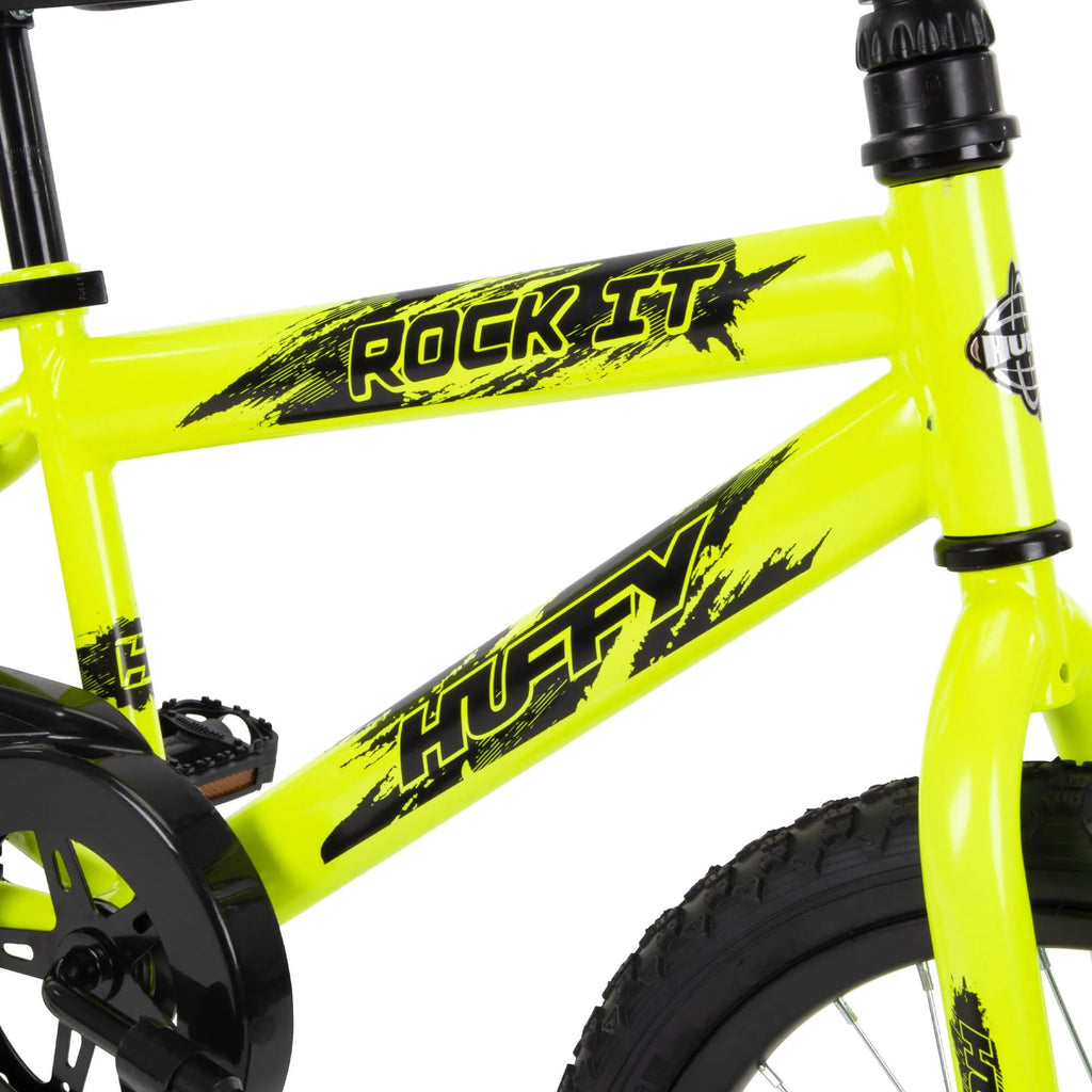 Vélo pour enfant Rock It Boy 18 po, jaune poudré fluo