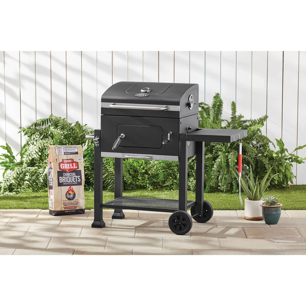 Barbecue robuste au charbon de bois de 24 pouces, noir