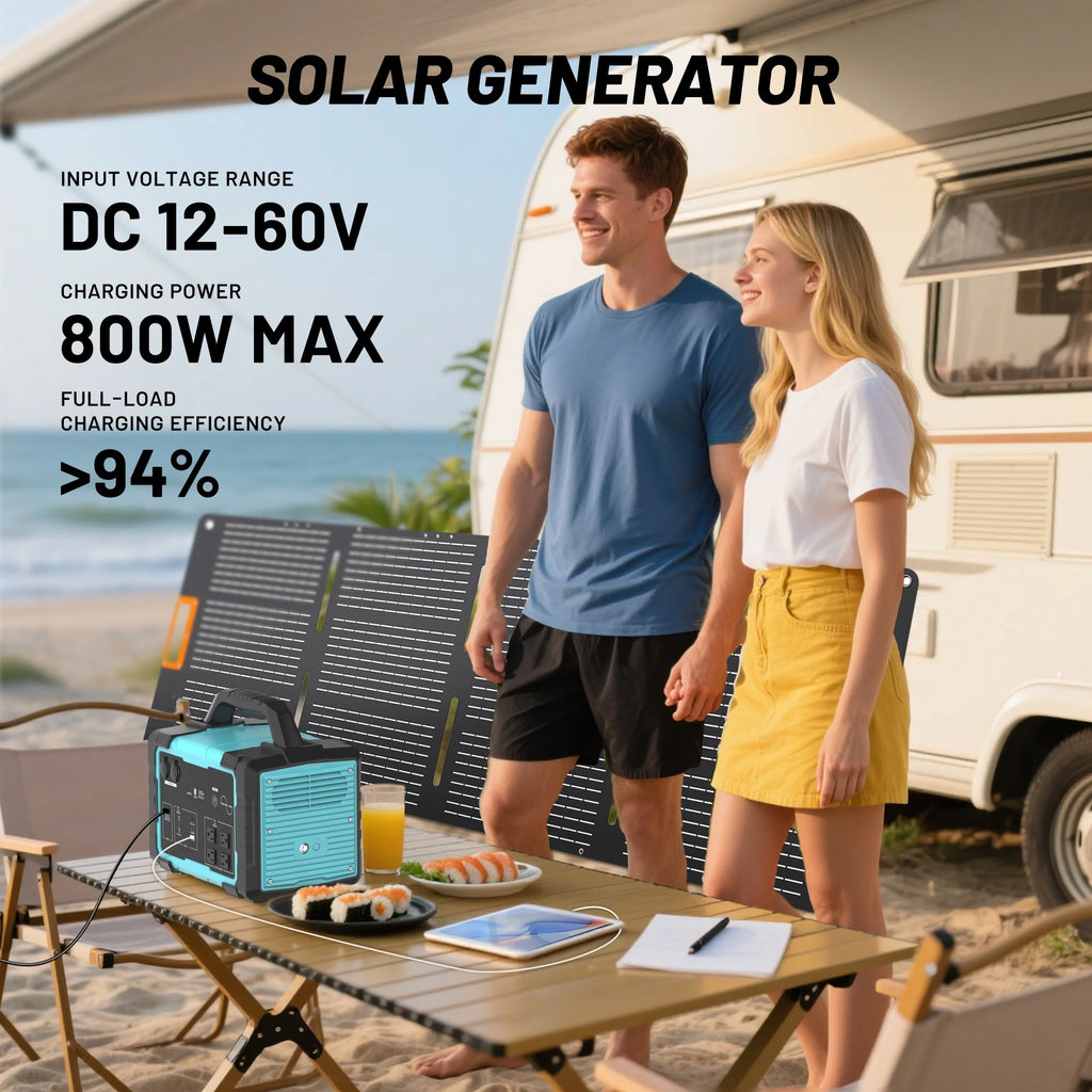 Station d’énergie portable Mondawe 1 000 W, générateur solaire 1 024 Wh avec prise CA pour la maison, le camping et les urgences