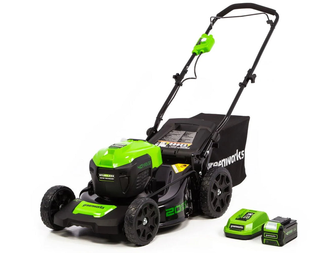 Tondeuse autoportée électrique sans balais Greenworks 40 V de 20 pouces avec batterie de 40 Ah et chargeur rapide, 2516302