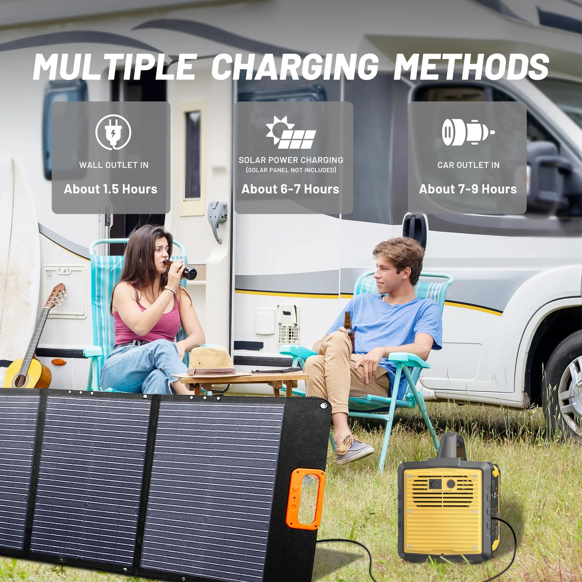 Station d’énergie portable Mondawe 1 000 W, générateur solaire 1 024 Wh avec prise CA pour la maison, le camping et les urgences