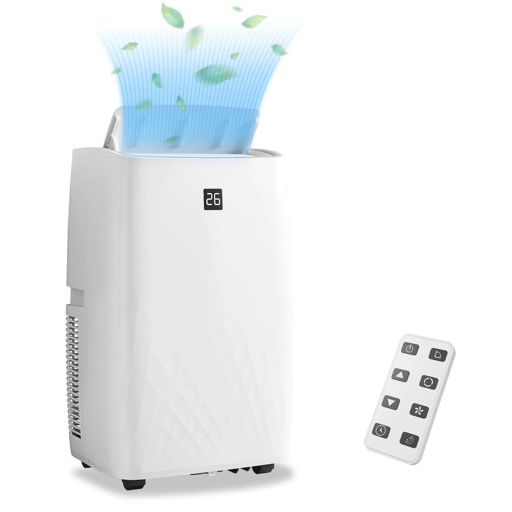 Climatiseurs portables TROPOW 14 000 BTU rafraîchissant jusqu’à 69 m², appareil de climatisation portable 4-en-1 avec télécommande/déshumidificateur/ventilateur à 3 vitesses/mode nuit pour salon, chambre, bureau