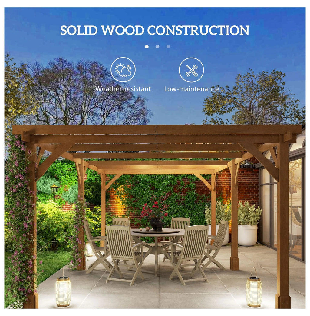 Pergola en bois 20x10 pieds, tonnelle de jardin pour vigne - Marron foncé