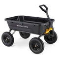 Chariot à benne Gorilla Carts en poly de 12 pi³, avec dispositif de dégagement rapide, capacité de 1 600 lb, noir