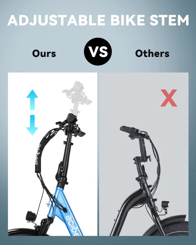 Vélo électrique Actbest pour adultes, Mars 20'' Pneu large Vélo pliant électrique avec moteur de pointe 1200W, 7 vitesses 28MPH, Batterie amovible 48V 499Wh, Potence de vélo réglable, Vélo électrique pliable UL2849 (Noir)