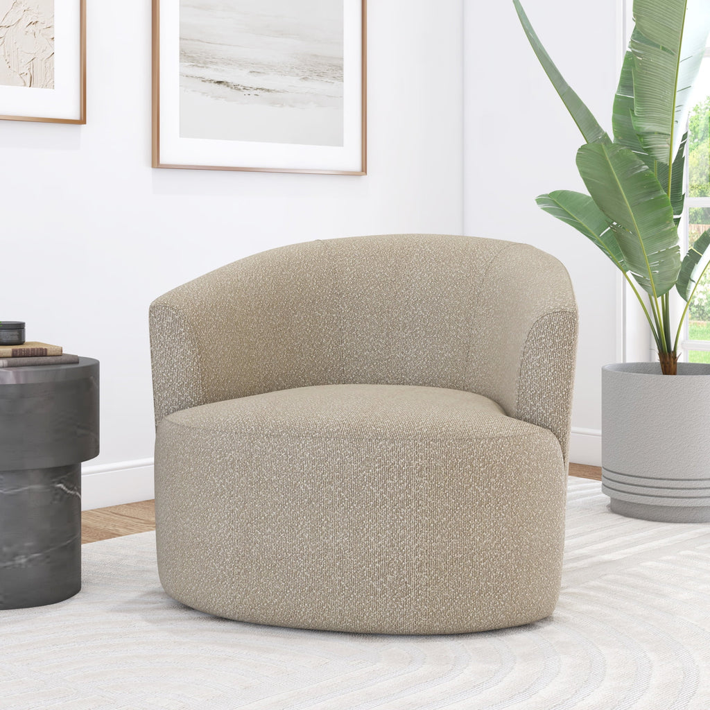 Fauteuil d'appoint pivotant en bouclé Mainstays, taupe