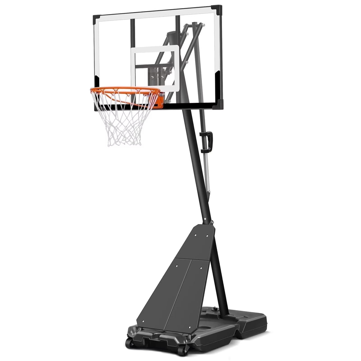 Panier de basketball Seray réglable en hauteur de 4,8 à 10 pieds pour enfants/adultes, panier de basketball portable avec panneau de 44 pouces et 2 roues pour sports en extérieur/intérieur