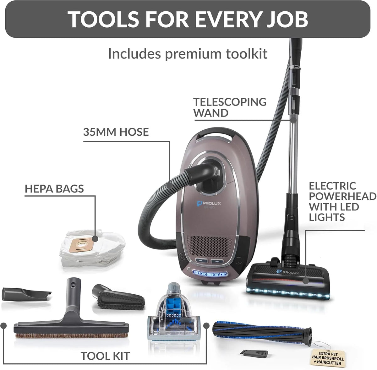 Aspirateur à bac Prolux QX60 avec brosse motorisée Wessel Werk EBK250