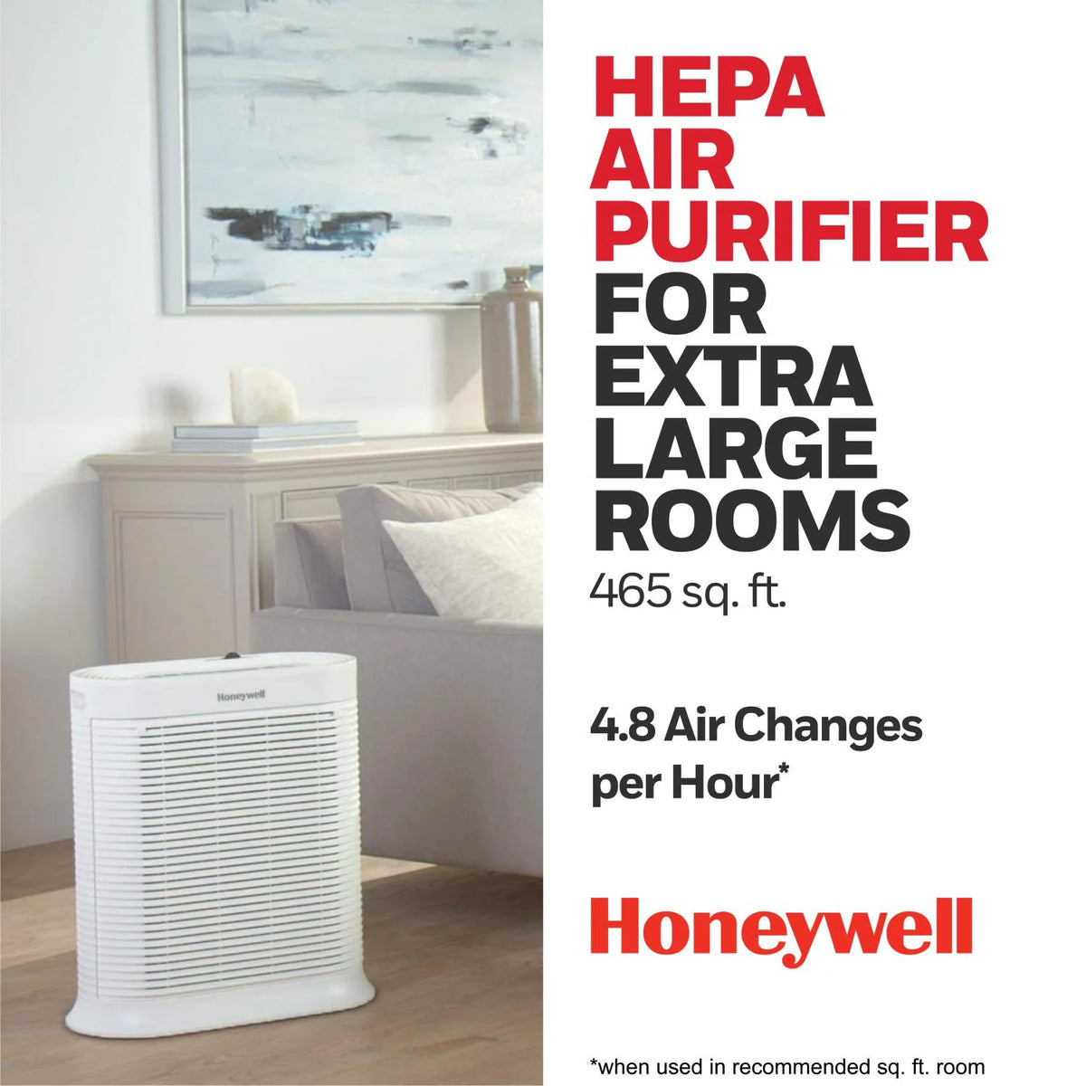 Purificateur d’air Honeywell, HPA304, 2 250 pi², filtre HEPA, réduit les allergènes, la fumée, le pollen et la poussière