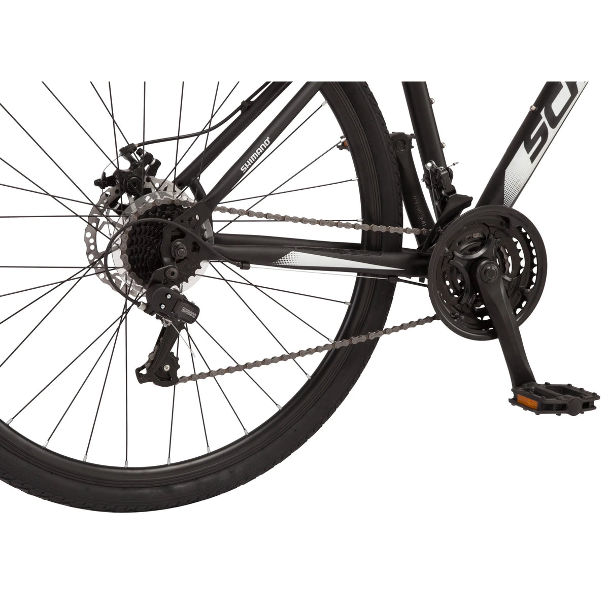 Vélo hybride Schwinn 700c Glenwood, Adultes +14 ans, Noir, 21 Vitesses