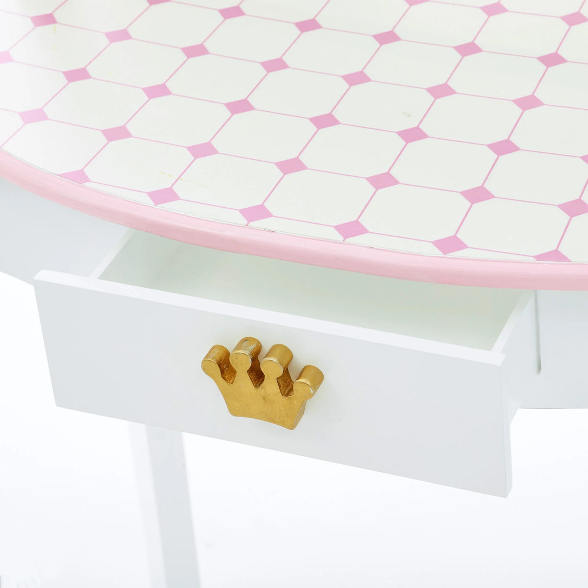 Ensemble coiffeuse et tabouret pour enfant Fantasy Fields au design de château, rose