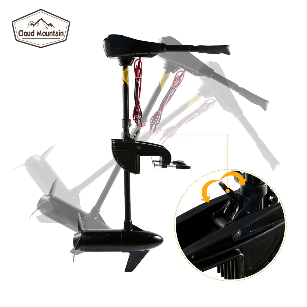 Moteur électrique de pêche à 60 lb de poussée pour bateaux, utilisable en eau douce et en eau salée