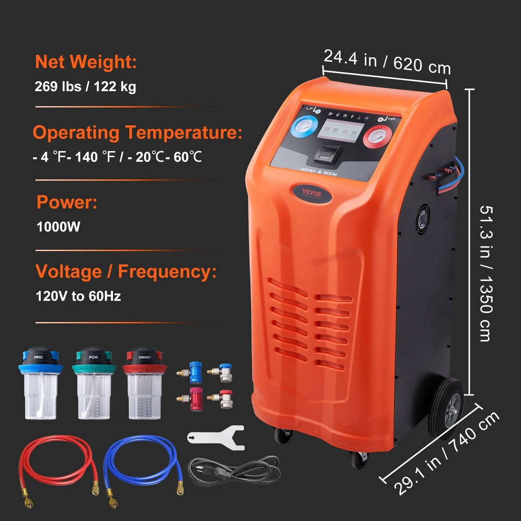 Machine de récupération et de recharge de réfrigérant BENTISM entièrement automatique pour R134a et R1234yf